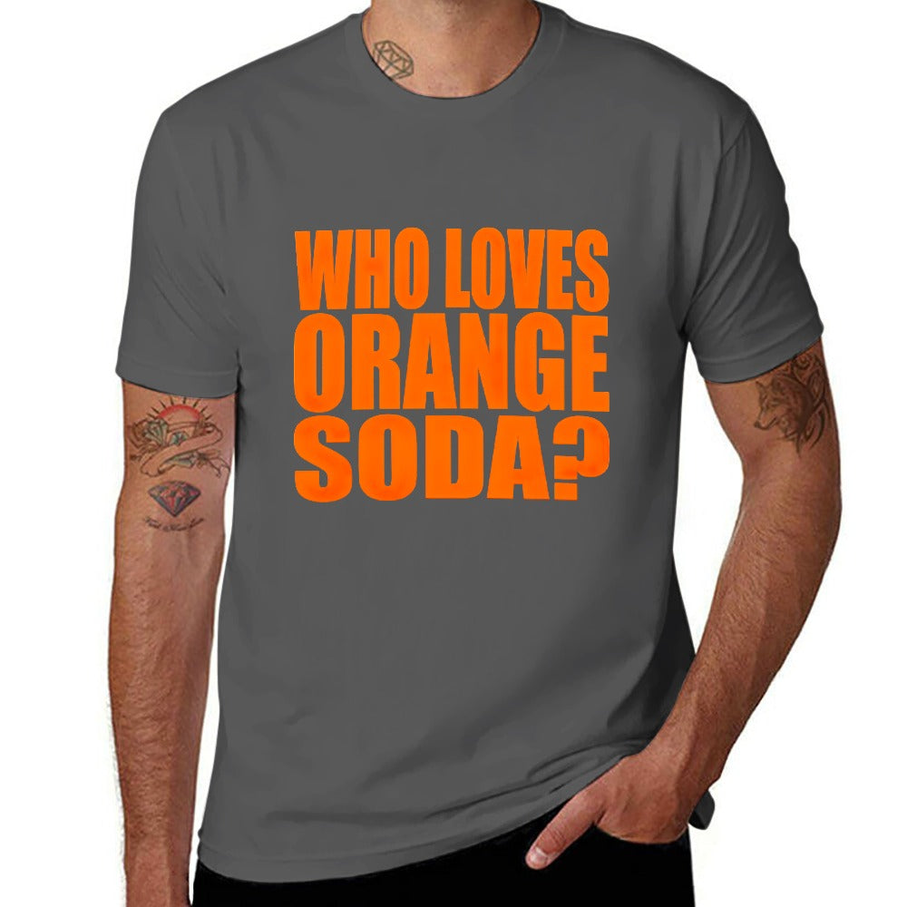 Kenan And Kel "Who Loves Orange Soda" Text Men's Short Sleeve T-shirt - Gray