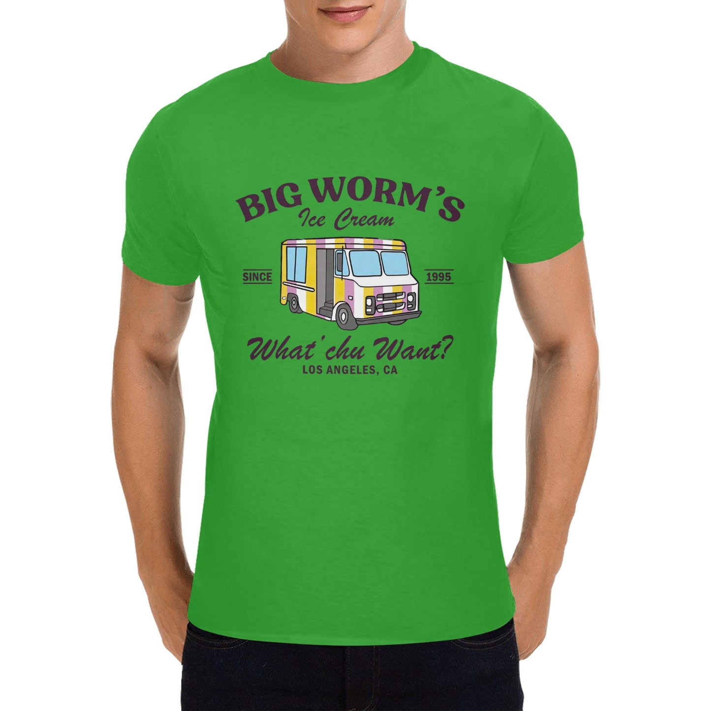 Big Worm's Ice Cream Truck Men's T-shirt 100% Cotton