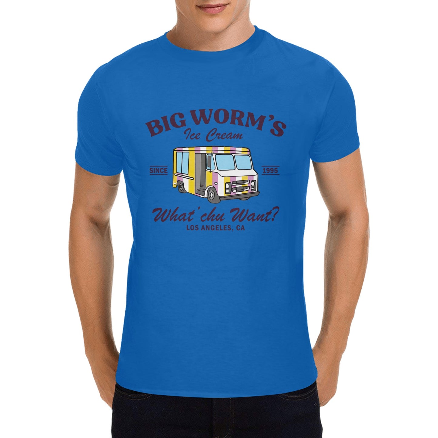 Big Worm's Ice Cream Truck Men's T-shirt 100% Cotton