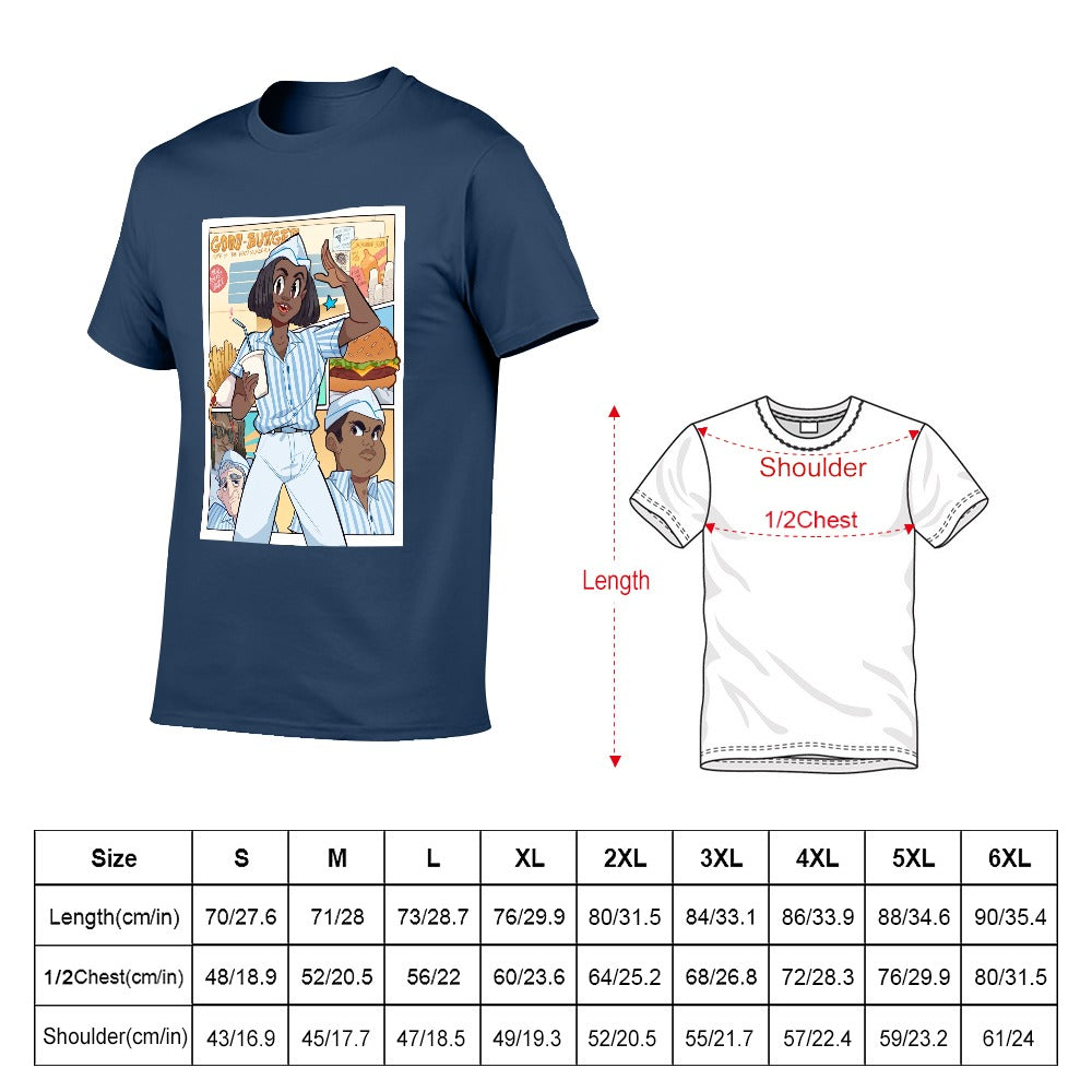 Good Burger Anime Poster Men's Short Sleeve T-shirt - Navy Blue