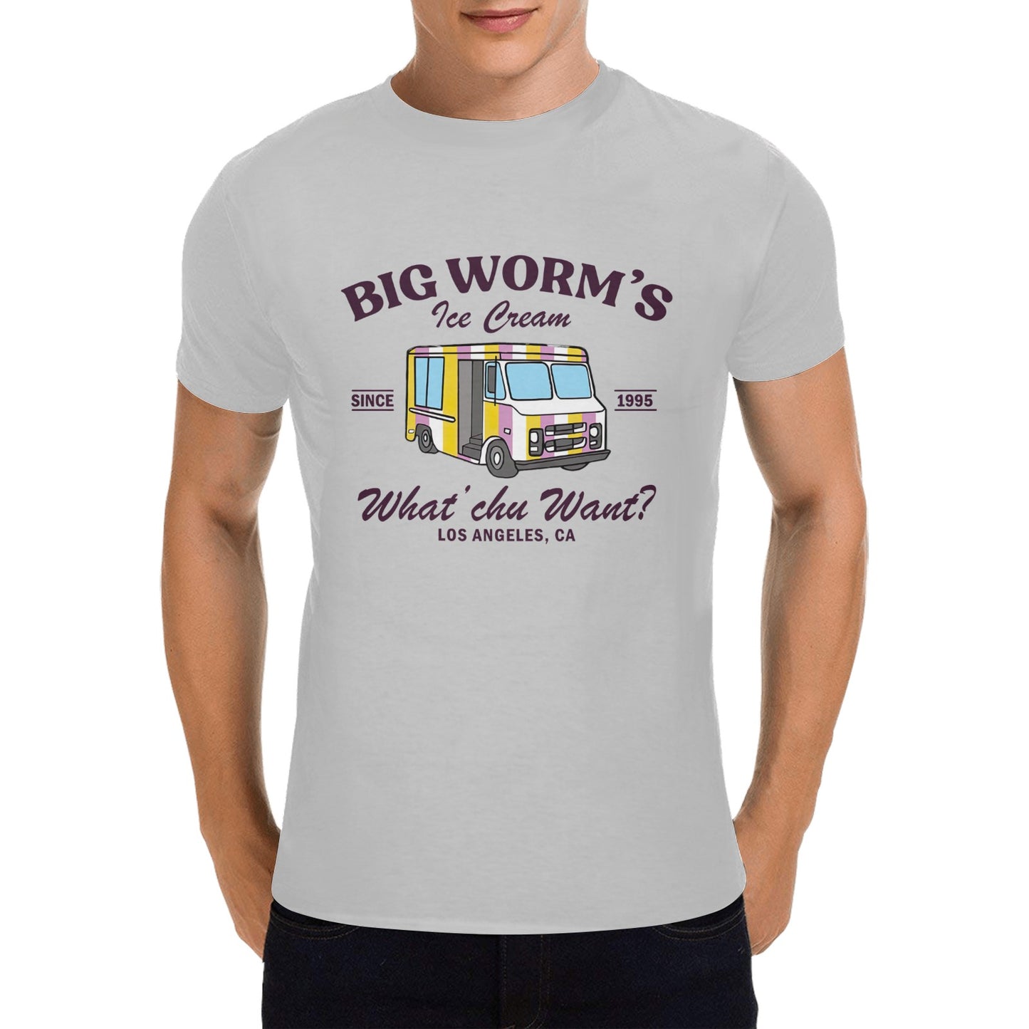Big Worm's Ice Cream Truck Men's T-shirt 100% Cotton