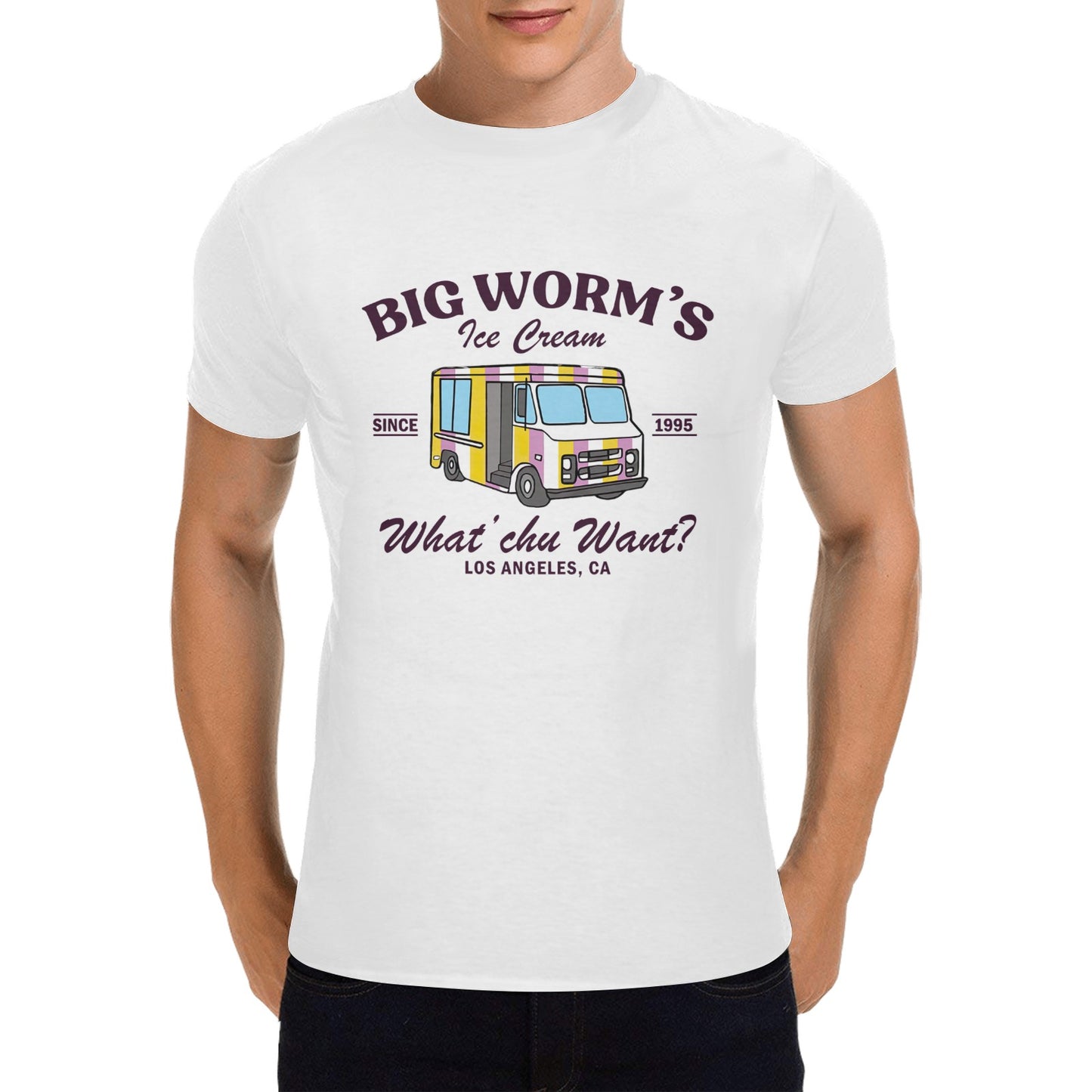 Big Worm's Ice Cream Truck Men's T-shirt 100% Cotton