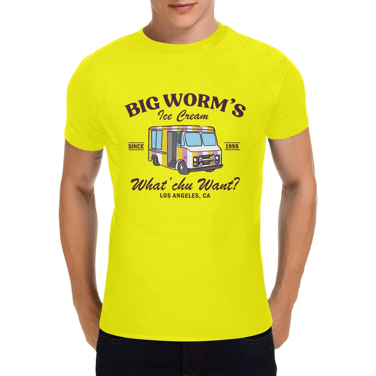 Big Worm's Ice Cream Truck Men's T-shirt 100% Cotton