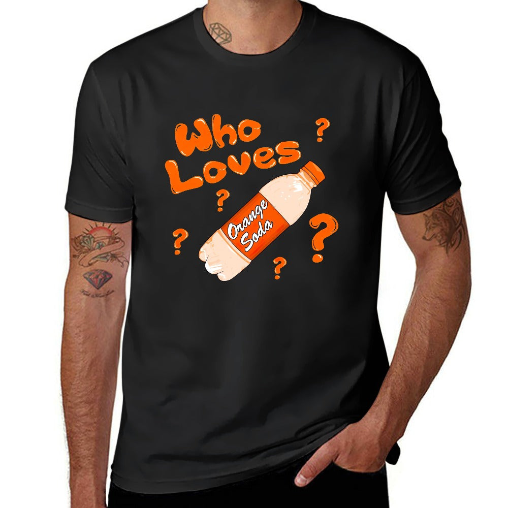 Kenan And Kel "Who Loves Orange Soda" Bottle Men's Short Sleeve Black T-shirt