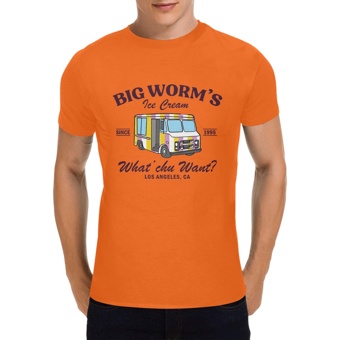 Big Worm's Ice Cream Truck Men's T-shirt 100% Cotton
