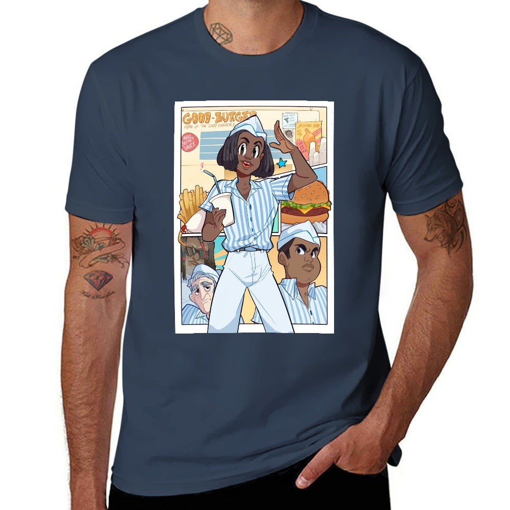Good Burger Anime Poster Men's Short Sleeve T-shirt - Navy Blue